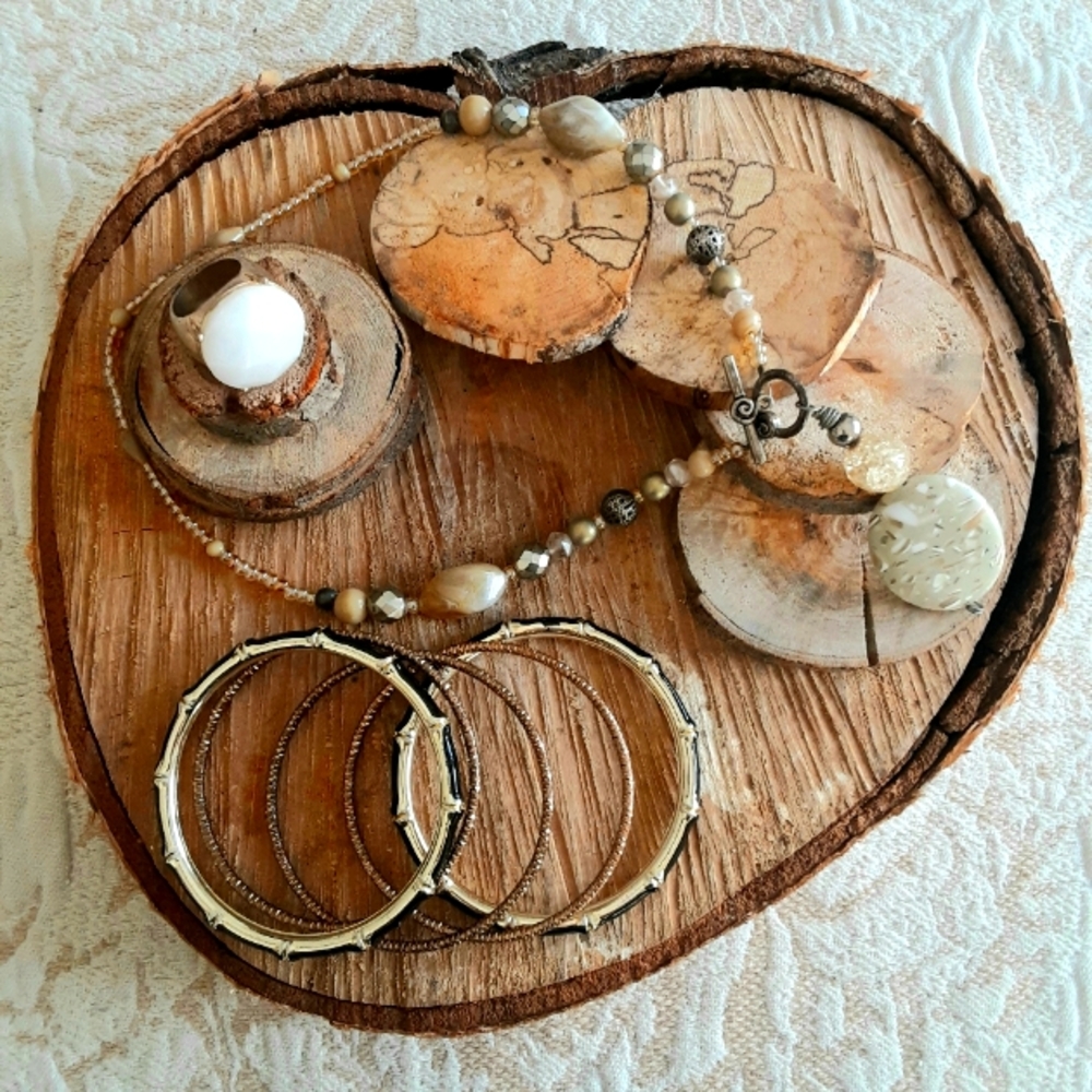 Elegant Gold and Silver Costume Jewelry Set